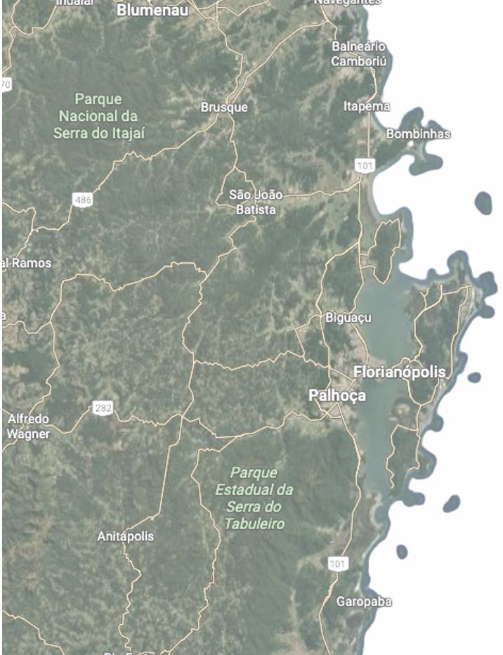 Mapa de cobertura de atendimento AmbieSeg